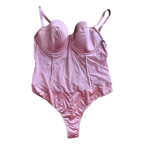 Auden Other - Blush Pink Bustier Bodysuit Auden Pink Satin Underwire Bodysuit – Size L